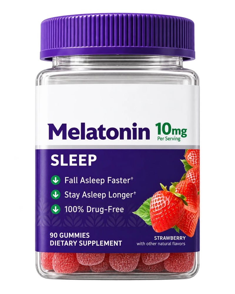 Jar of strawberry 10mg melatonin sleep gummies